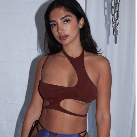 Never worn CHANTELLE LUCYL - BROWN PUCCI HALTERNECK TOP Auné Store - Picture 2 of 4